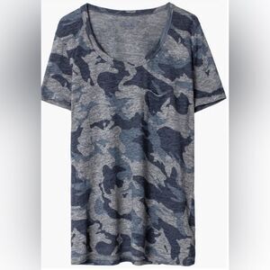 Zadig & Voltaire Blue Gray Camo Short Sleeve Tee